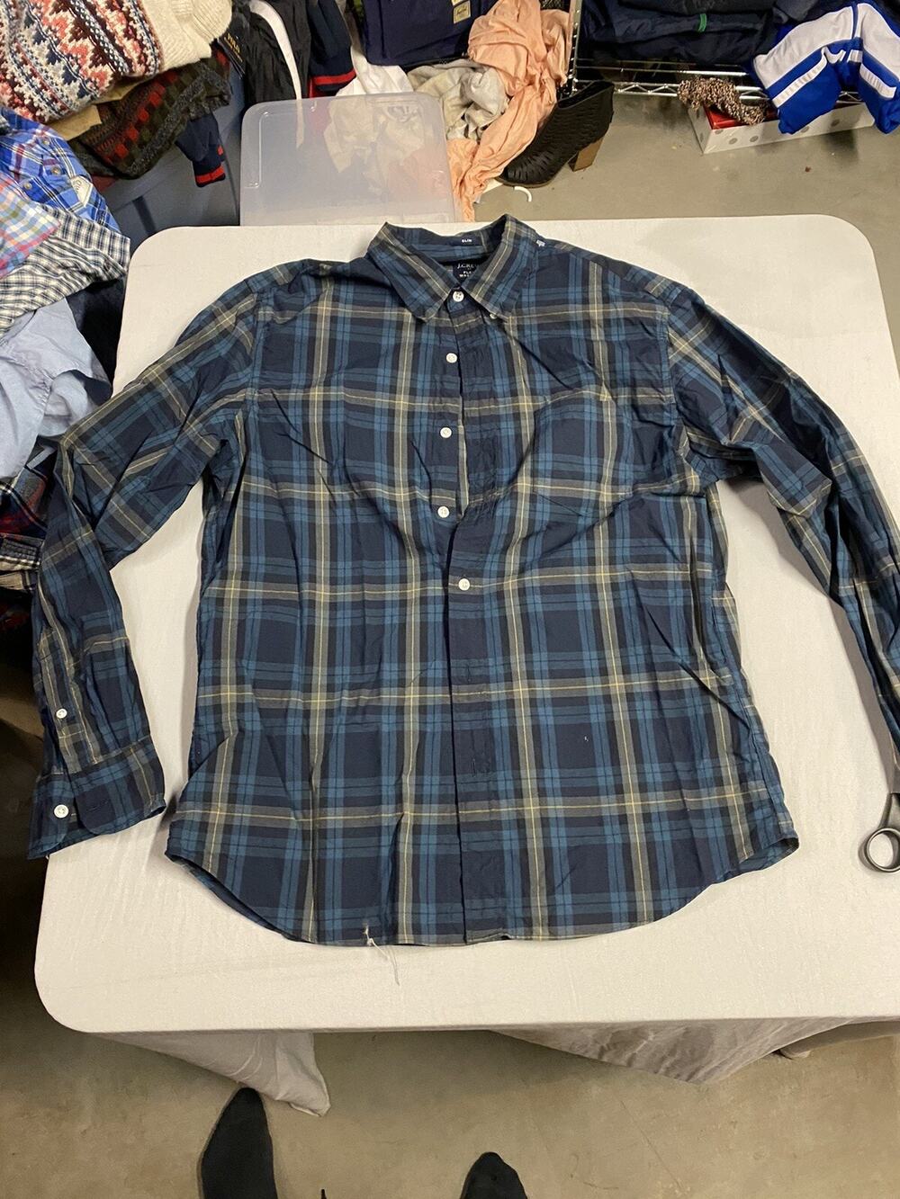 J Crew Men's Long Sleeve Button Up Shirt L Slim Flex Washed Multicolor Floral